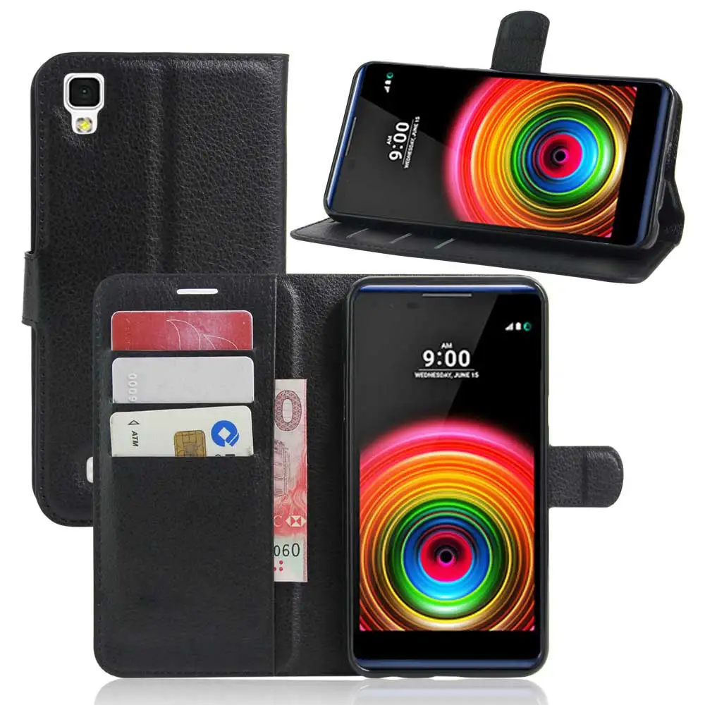 Yinghui Роскошный кожаный чехол для LG X Мощность 5.3 дюймов телефон Чехол подставка