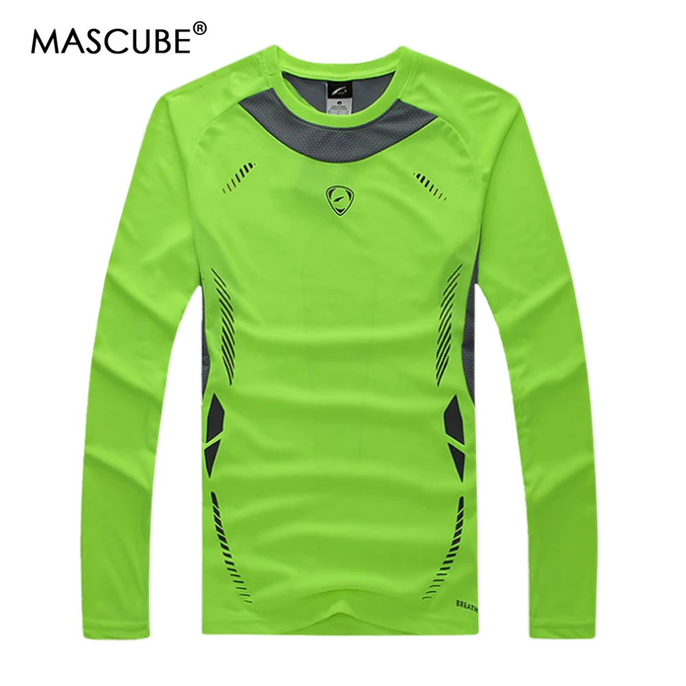 Мужская футболка MASCUBE Спортивная с длинным рукавом для улицы homme быстросохнущая