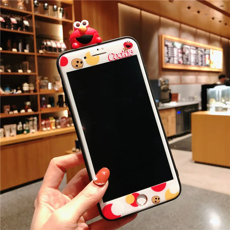 Для iphone 8 8plus 3D чехол для телефона с изображением улицы Сезам + закаленное стекло