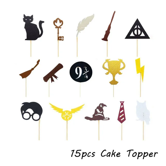 15pcs Harri магические трюки баннер украшения Гарри Гриффиндор Слизерин Рейвенкло Плавающие Летающие вечерние флаг игрушка для детской вечеринки - Цвет: 15pcs