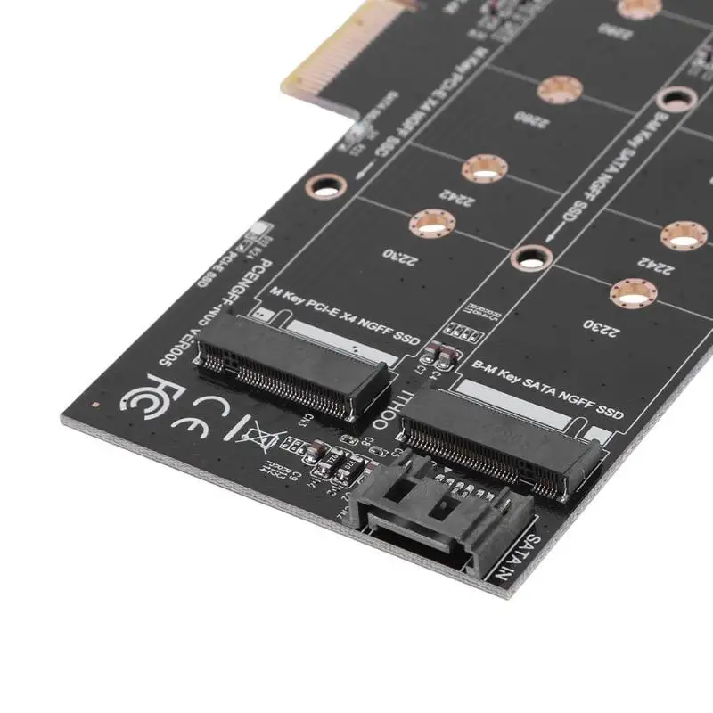 Адаптер PCI-E 4X к NGFF SSD карта B-key + M-key M.2 NVME адаптер двойной 12V 3 V напряжение для 2230/2242 m2