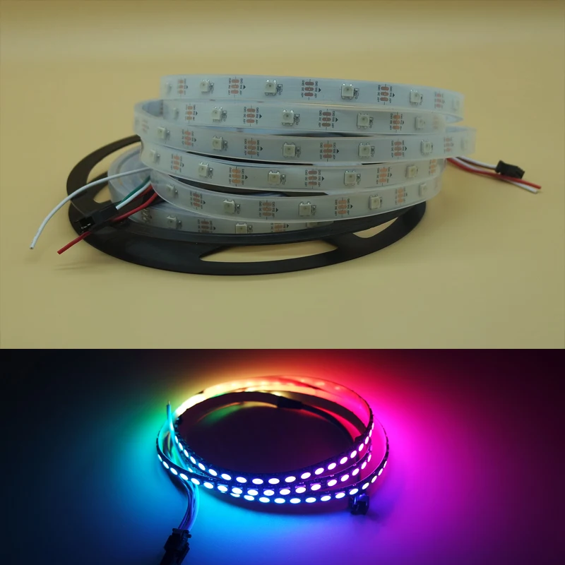 DC5V 1 м/4 м/5 м ws2812b WS2812 Светодиодная лента Smart RGB 5050 полноцветная Пиксельная IC Ditigal