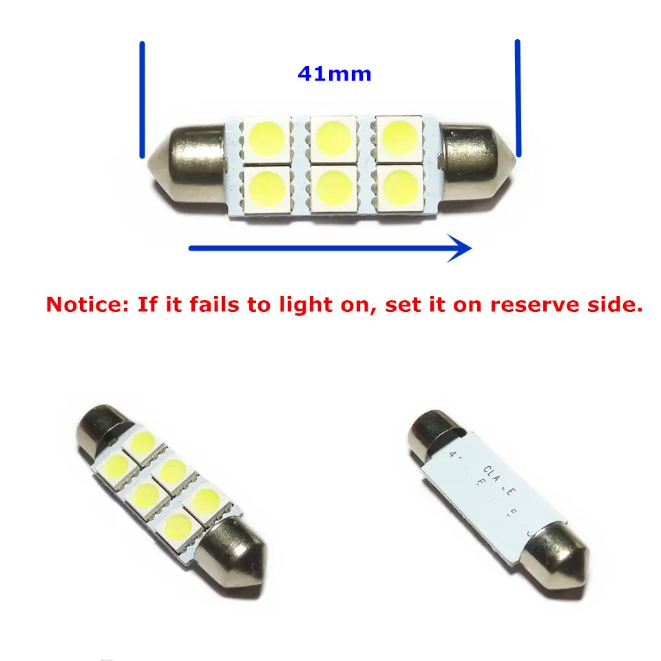 12V светодиодная цветная Автомобильная двойная игольчатая лампа (2*3*5050 SMD лампа) C5W