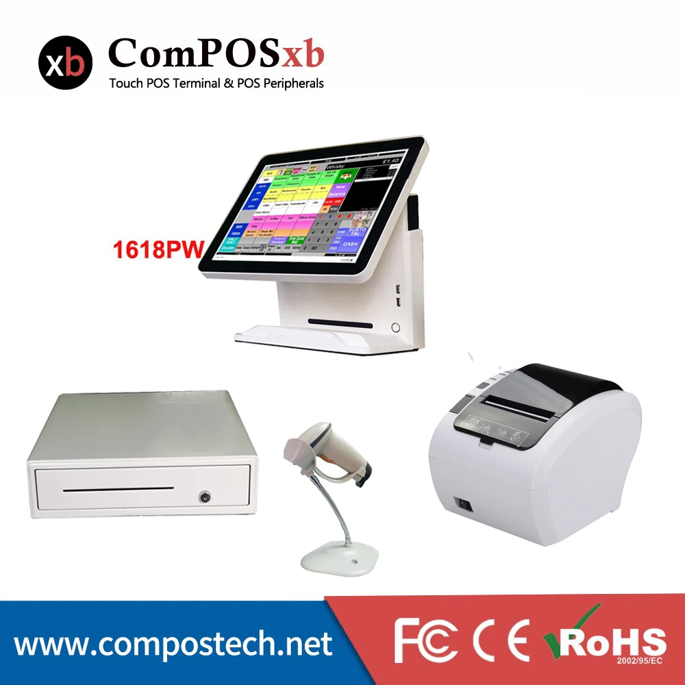 

Fashional Model 15 Inch Touch Screen Cash Register/ POS Machine With Built-in Card Reader And Thermal Printer And Cash Drawer