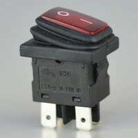 10 pcs onoff mini rocker switch 6a 220v ip65 waterproof switch 6a 4 foot red 220v