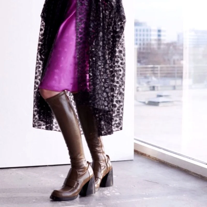 

fashion style punk snake leather knee high boots woman brand red black martin short boots autumn winter snow boots high-heels
