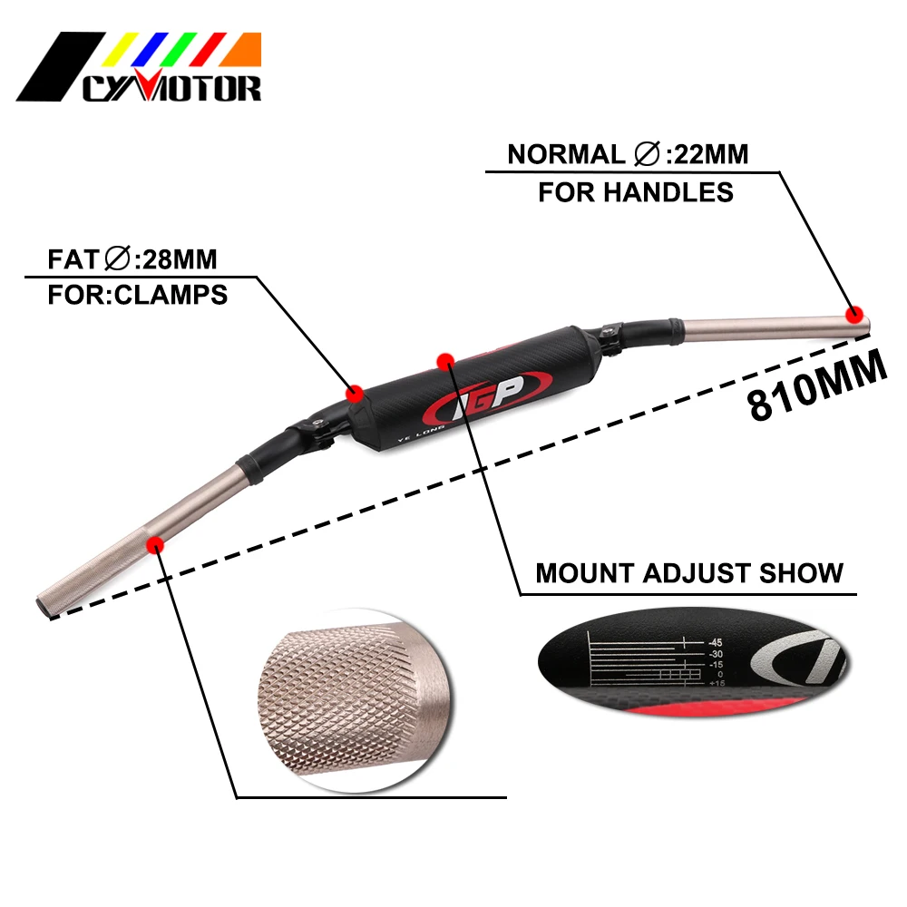Двухслойная алюминиевая ручка 28 6 мм для руля KTM SUZUKI KAWASAKI HONDA YAMAHA SX SXS EXC YZ YZF WR WRF KX KLX