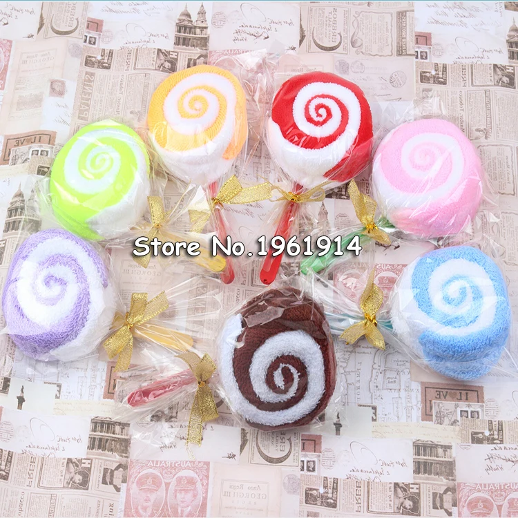 

30pcs/lot Lollipop Towel Festive Birthday Party Favor Present Gift Home Decorative Accessories Supplies Gear Stuff Product