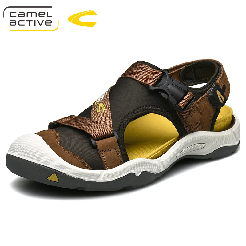 Мужские сандалии из натуральной кожи Camel Active коричневые повседневные пляжные