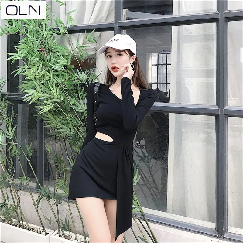 Vestidos платье OLN Корейская версия Гонконг сексуальный новый продукт шикарная