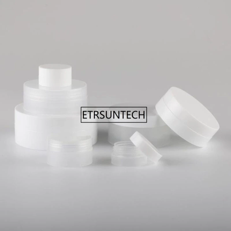 Plastic Empty Jars For Cosmetic PP White Clear Cream Jars 3g 5g 10g 30g 50g 100g Makeup Containers F2047