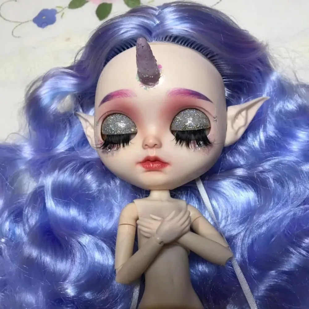 Blythe doll purple curly custom DIY | Игрушки и хобби