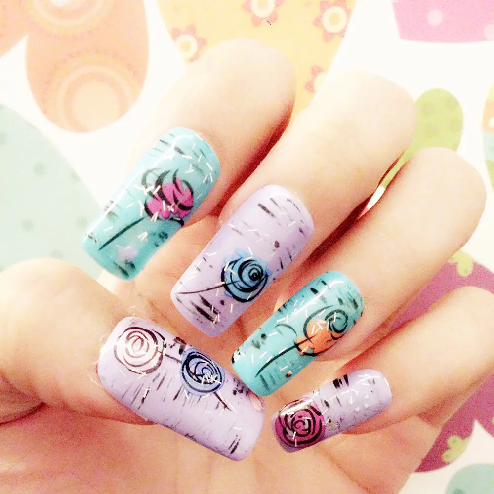 1 лист шикарный женский 30 DIY шаблон золотые наклейки для ногтей красочный