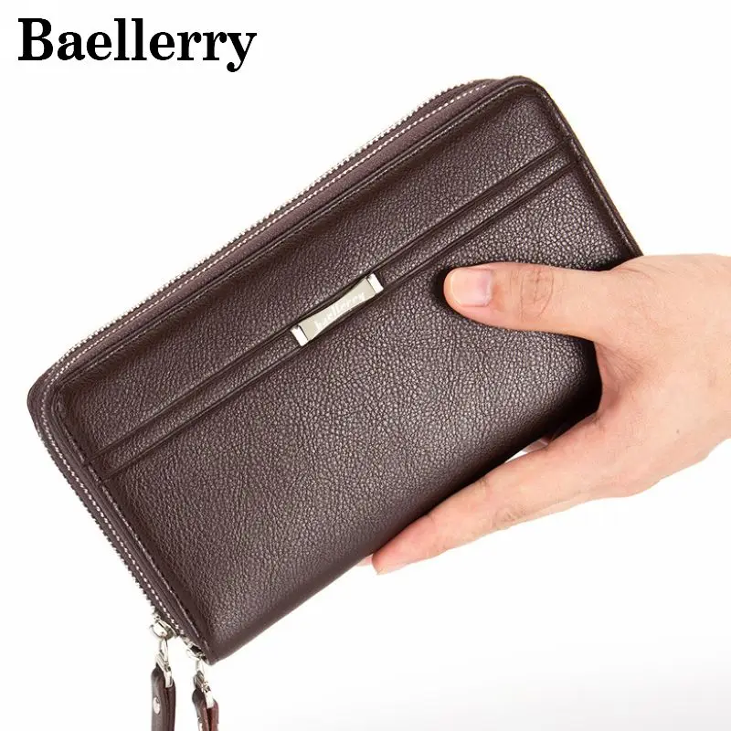 Baellerry вместительный бумажник мужской двойной молнии кошелек для телефона монеты