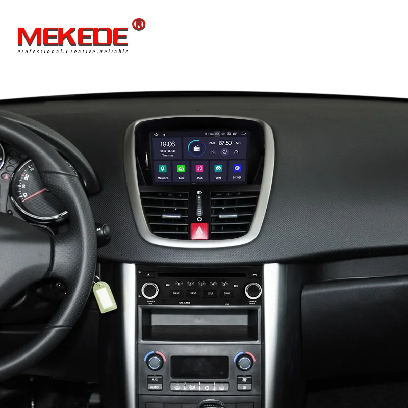 1din 8 ядерный 4G Android 9,0 автомобильный Радио dvd-плеер мультимедиа для peugeot 207 207CC 2007- авто аудио gps Камера просмотра wifi BT