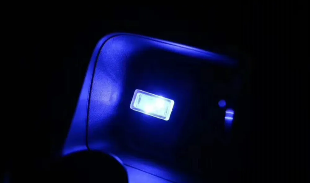 JURUS 10 шт. мини-usb, лампа светодиодный моделирование окружающего света автомобиля неоновое Внутреннее освещение Plug And Play красный/синий/белый автомобильный Стайлинг