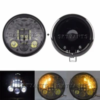5 75 inch led motorcycle headlamp amber leftright turn signal 5 75 led headlight housing for sportsters touring super