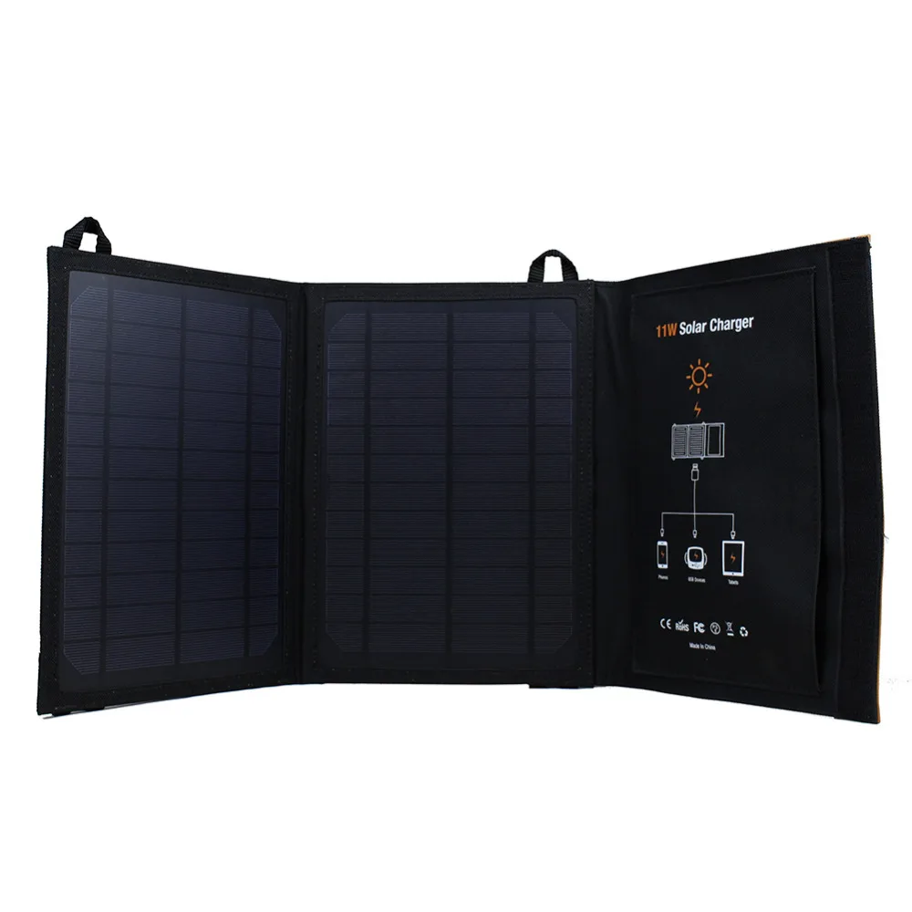 Складное зарядное устройство на солнечной батарее 11 Вт с двумя USB портами|solar panel