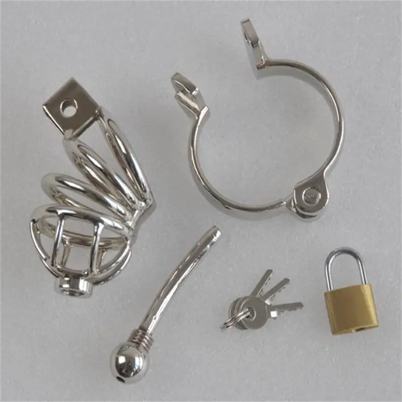 Замок для пениса нержавеющая сталь Запираемая клетка кольцо Мужской Пояс