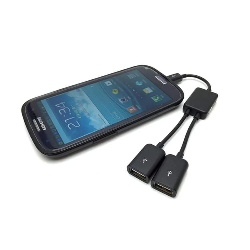 Micro USB хост кабель штекер 2x Тип двойной Женский OTG адаптер конвертер концентратор