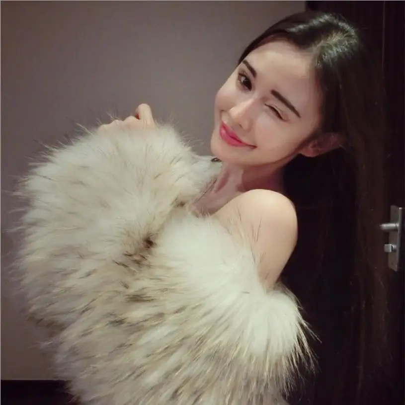 2018 Winter women's jacket faux Raccoon Dog Fur coat Small fragrance long sleeve imitation fur slim was thin outwear L1608 | Женская