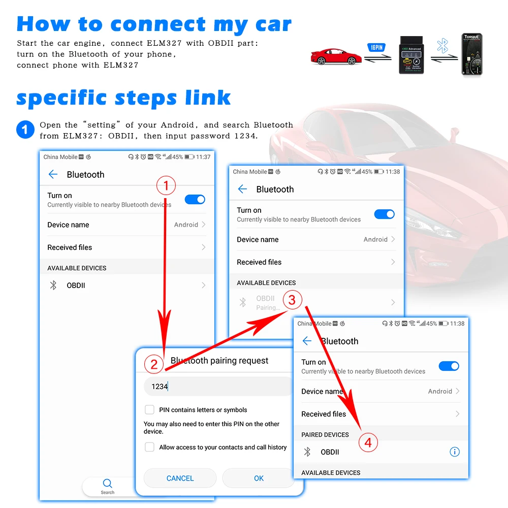 ELM 327 V1.5 HH OBD для Android obd2 Bluetooth сканер ELM327 OBD OBD2 автомобильный диагностический инструмент elm327 V1.5 считыватель кодов OBD 2 сканер
