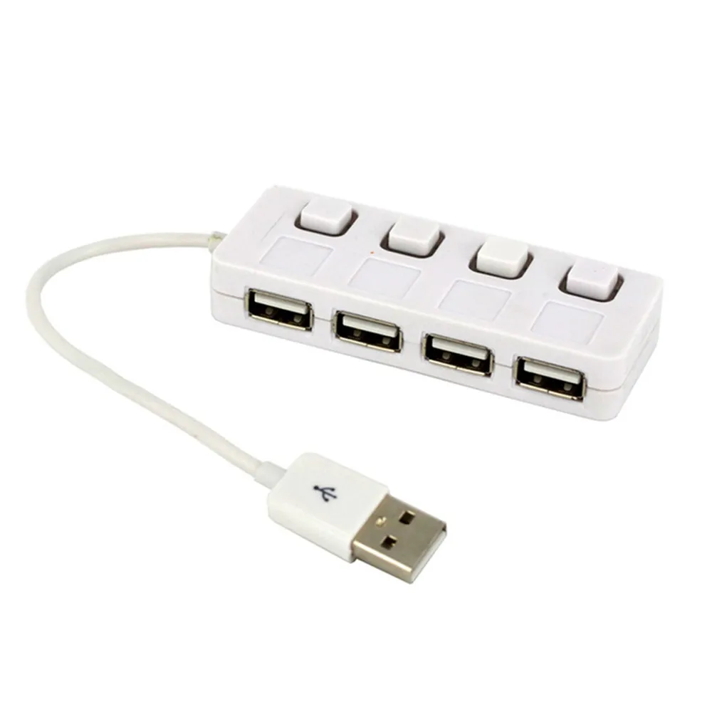 Высокоскоростной адаптер CARPRIE с 4 светодиодными портами USB 2 0 хаб выключателем
