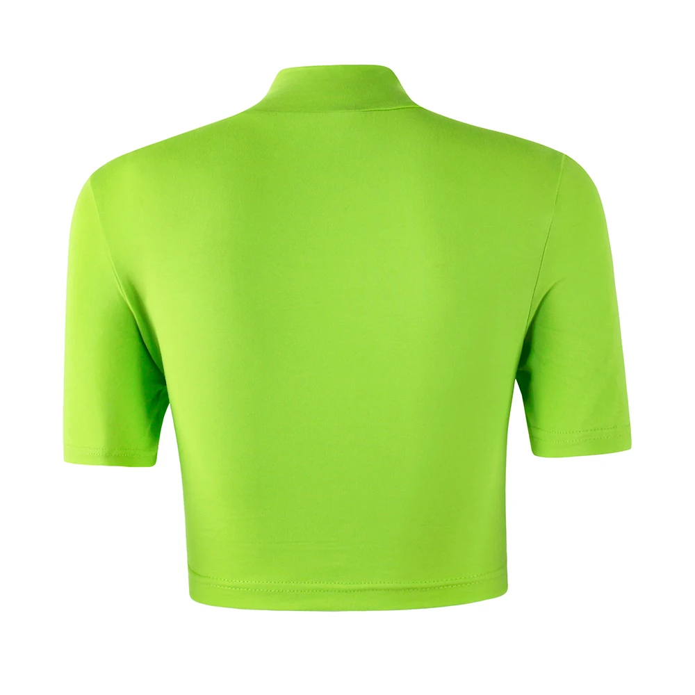 KLEEZY Новинка лета 2019 сексуальный однотонный зеленый облегающий женский топ с