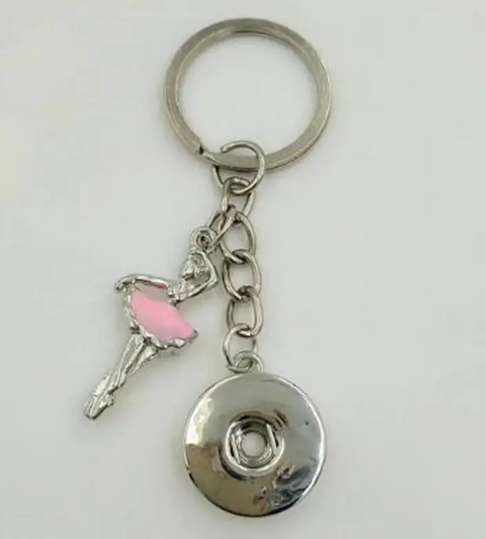 Эмалированная балерина балет 18 мм кнопки брелок для ключей автомобильное кольцо