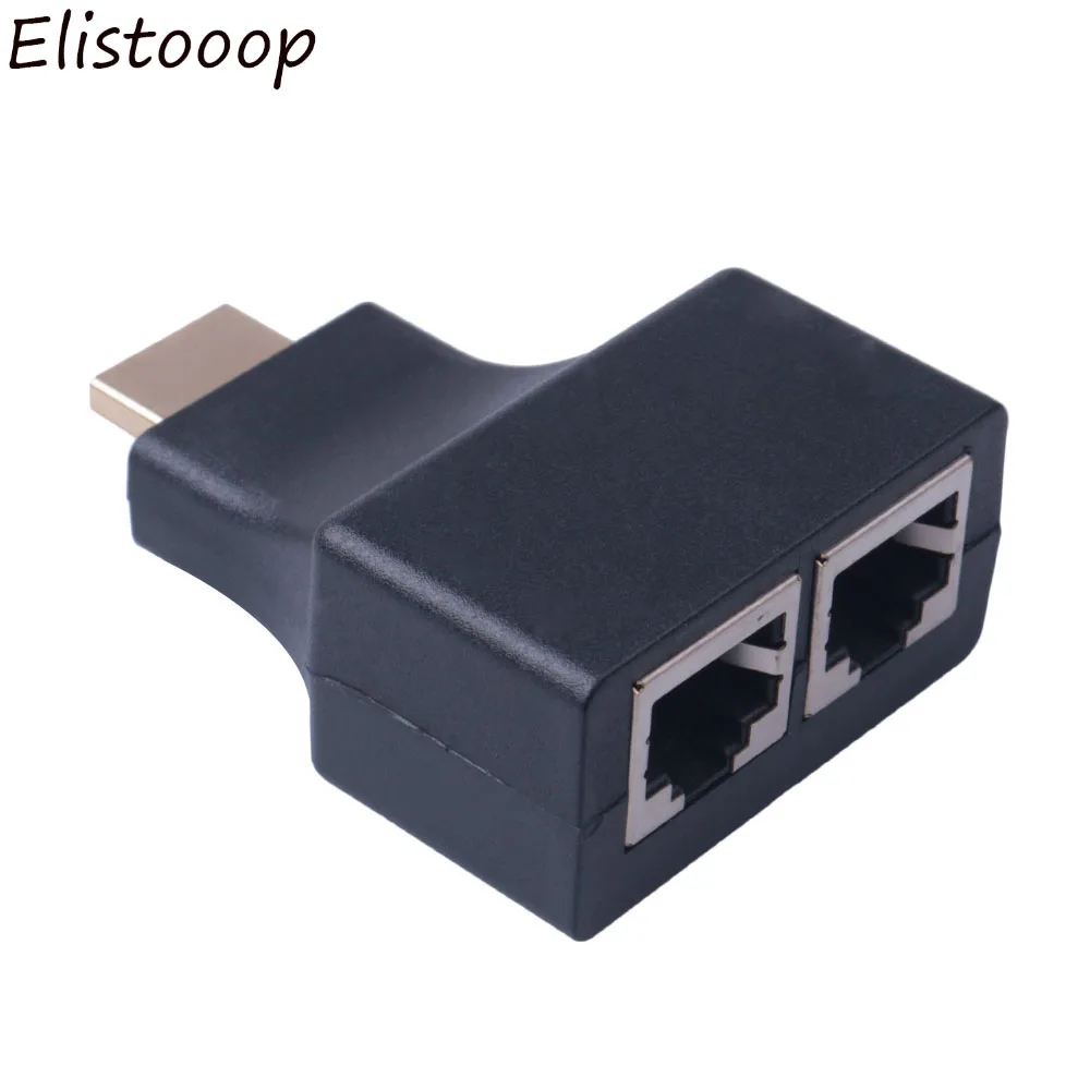 Elitooop 2 шт./компл. HDMI к двойным портам RJ45 сетевой кабель удлинитель по Cat5e/Cat6 кабели