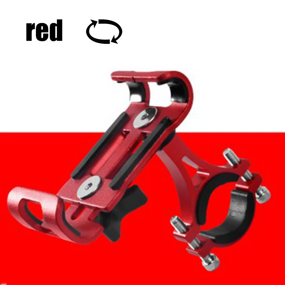 Red-Rotatable Вращающийся держатель для мобильного телефона на 3,5-6 дюймов, GPS для велосипеда, держатель для телефона, держатель для велосипедного кронштейна, крепление из алюминиевого сплава - Цвет: Red-Rotatable