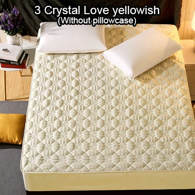 3 Crystal-yellowish Матрас защитный чехол для кровати мочалка анти-клещи шлифовальная ткань кровать матрас покрытие коврик протектор sueding мягкая Нескользящая кровать - Цвет: 3 Crystal-yellowish