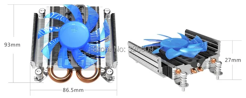 Ультратонкий 27 мм основание из чистой меди 4 контактный ШИМ 80 вентилятор 2