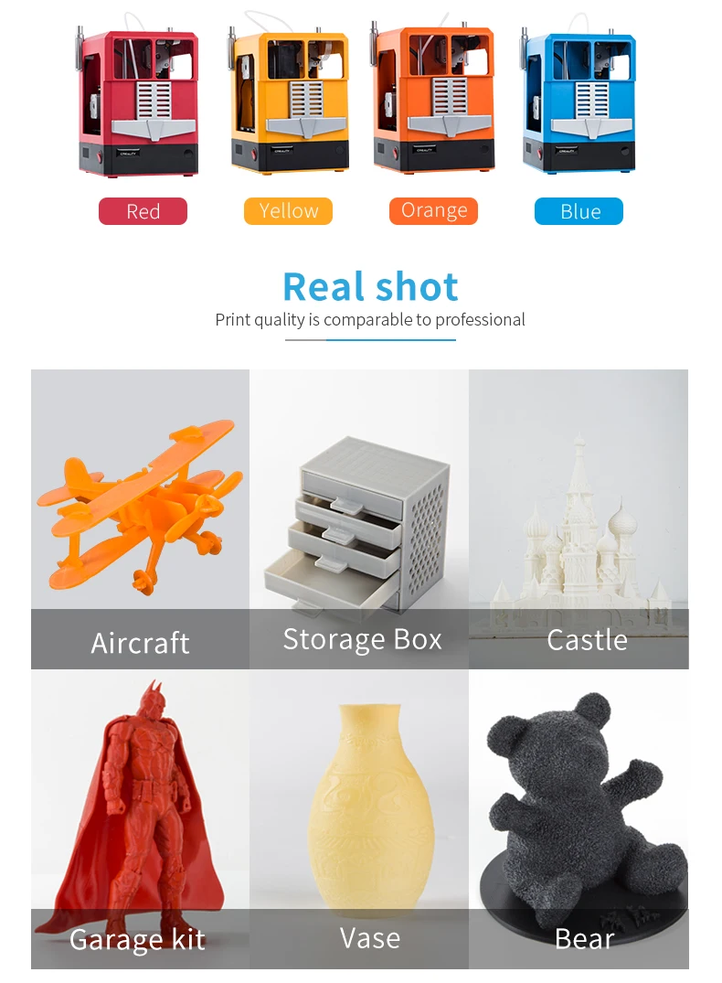 Новинка! Creality CR-100 модель Junior 3d принтер компактный размер настольный 3d принтер Полностью Собранный автоматическое выравнивание с пультом дистанционного управления