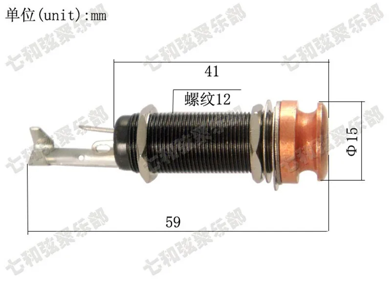 10 шт. резьбовой цилиндрический стиль акустическая бас гитара концевой штырь Jack