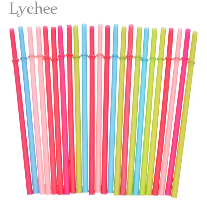 Lychee 25 шт твердые пластиковые соломинки для питья красочные многоразовые