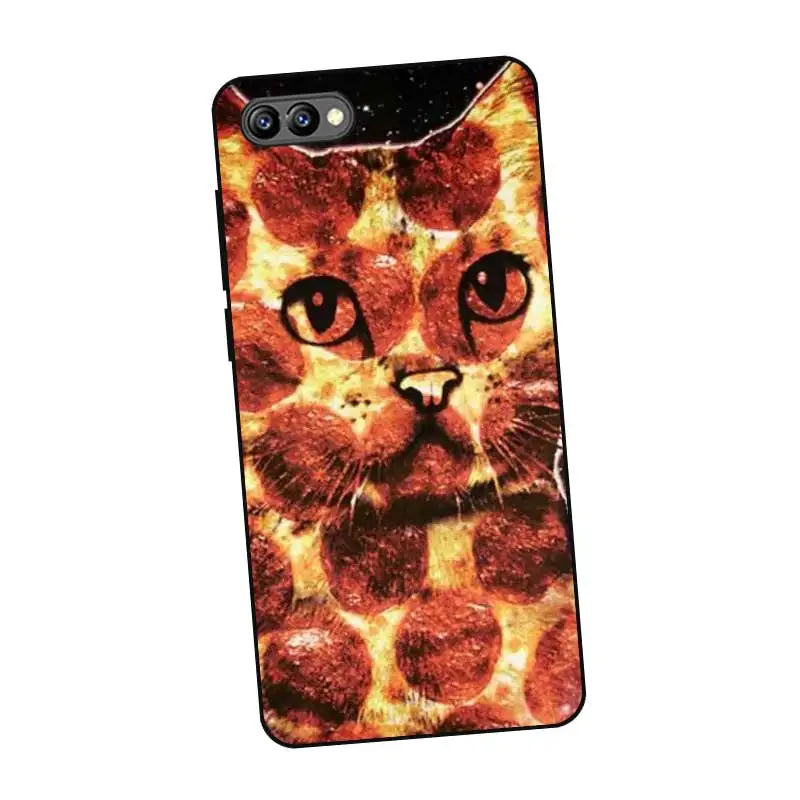 P169 Pizza Cat Black Silicone Case Cover For Huawei Honor 6A 6C 6X 7C 7X 8 Lite Pro |