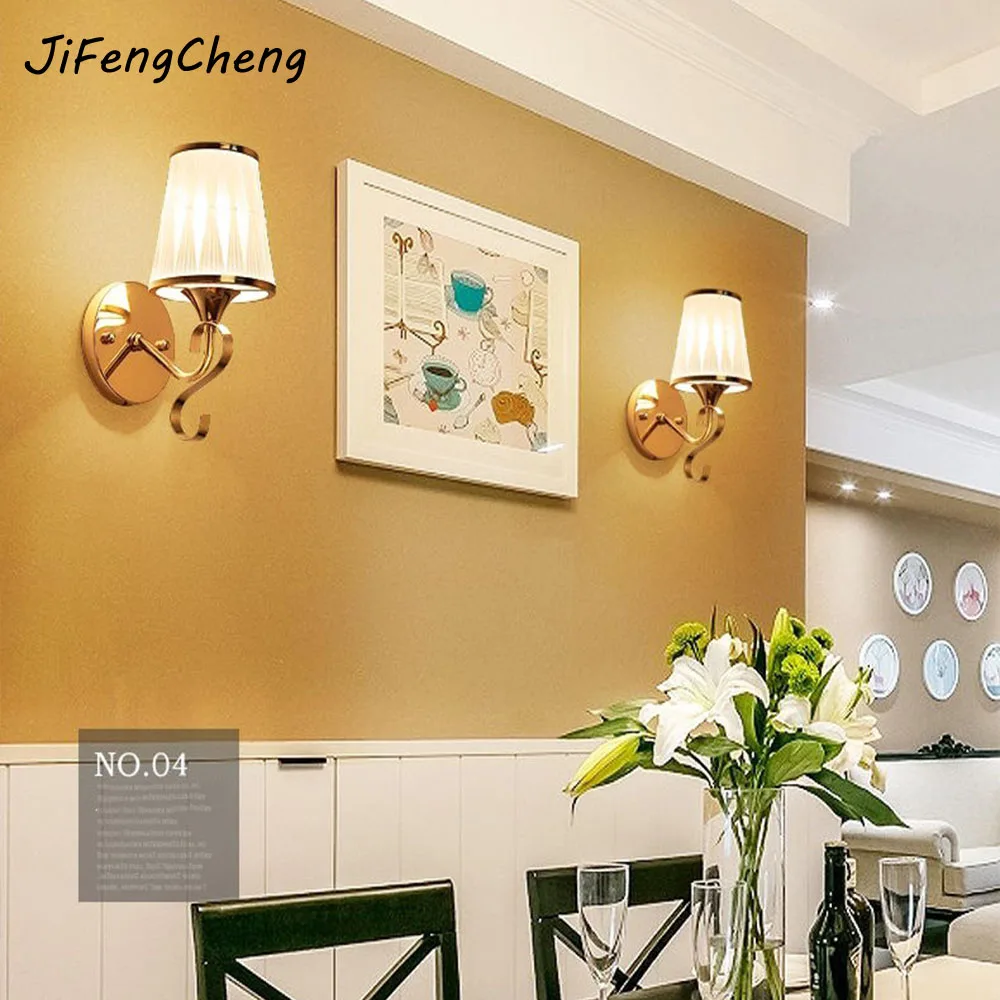 JiFengCheng Simple Modern Glass Sconces Led Wall Lamp Reading Light Bed Bedroom Lighting Contemporary Crystal Bedside | Лампы и