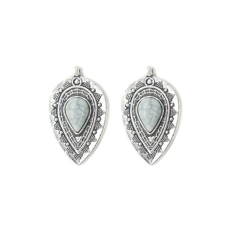 4 шт. винтажные Подвески в виде капли воды 35 мм|charms big|charm pendantsilver charm pendant |