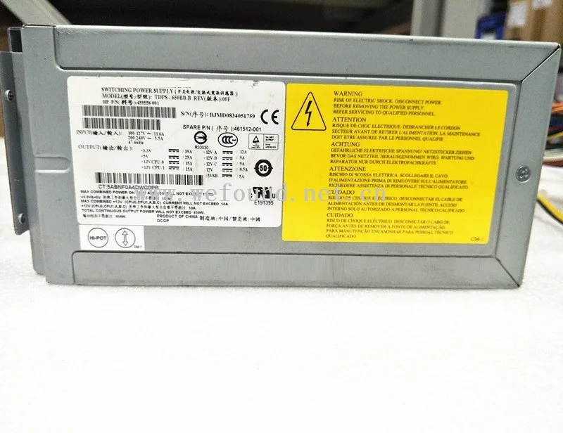 100% рабочий блок питания для ML150G5 459558 001 461512 TDPS 650BB B 650 Вт полностью