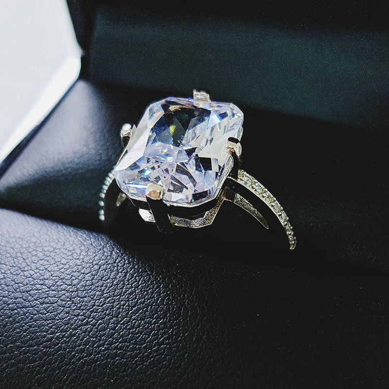 2021 New Luxury Radiant 925 Sterling Silver Engagement Ring For Women Lady Anniversary Gift Jewelry Wholesale R5339S | Украшения и