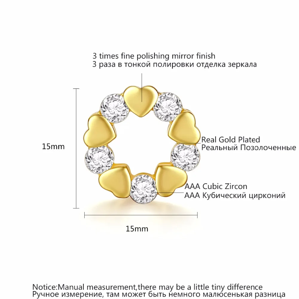 LUOTEEMI Luxury Female Cubic Zirconia Stud Earrings Fashion Small Heart Statement Earrings For Women Vintage Wedding Jewelry