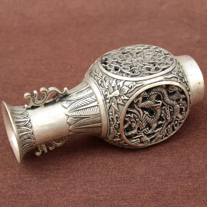 Античное медное покрытие Серебряное украшение предметы ручной работы драконы и