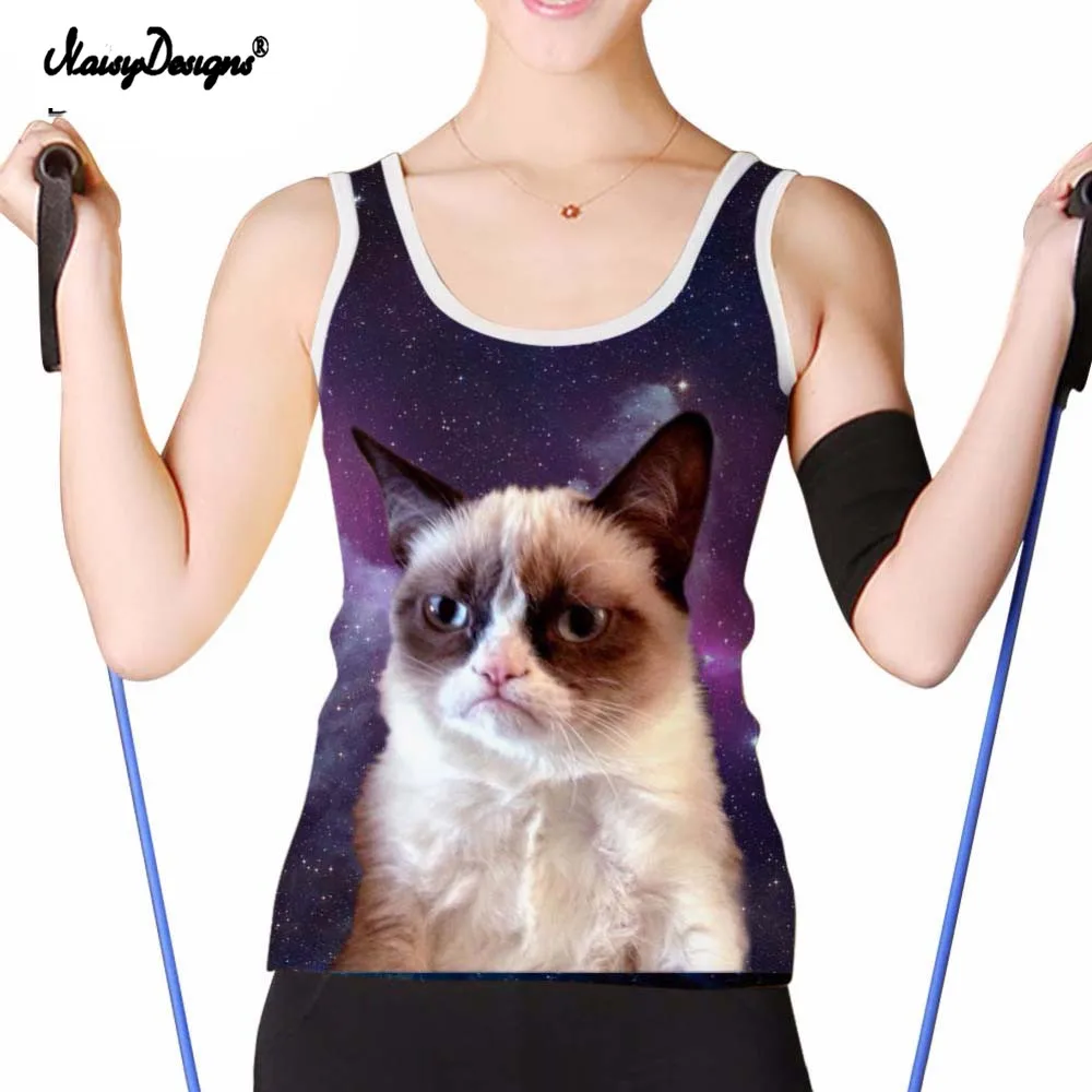 NoisyDesigs милые 3D Cat Для женщин топы изображениями животных женские укороченные Feminino