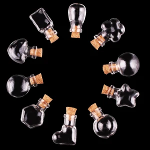 10 шт., прозрачные мини-бутылки с пробкой