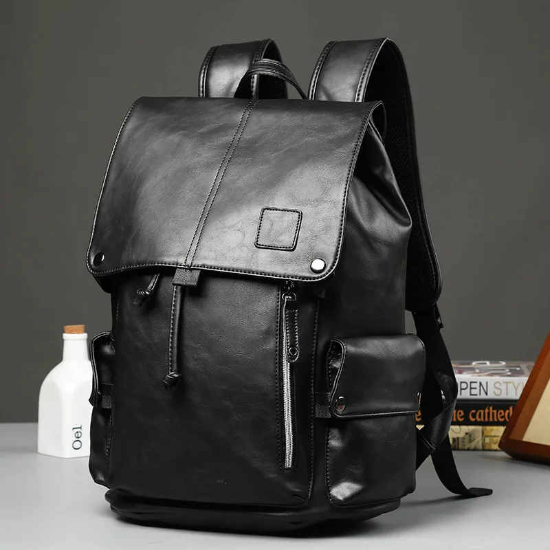 Новые водонепроницаемые толстые мужские рюкзаки из искусственной кожи 16 дюймов