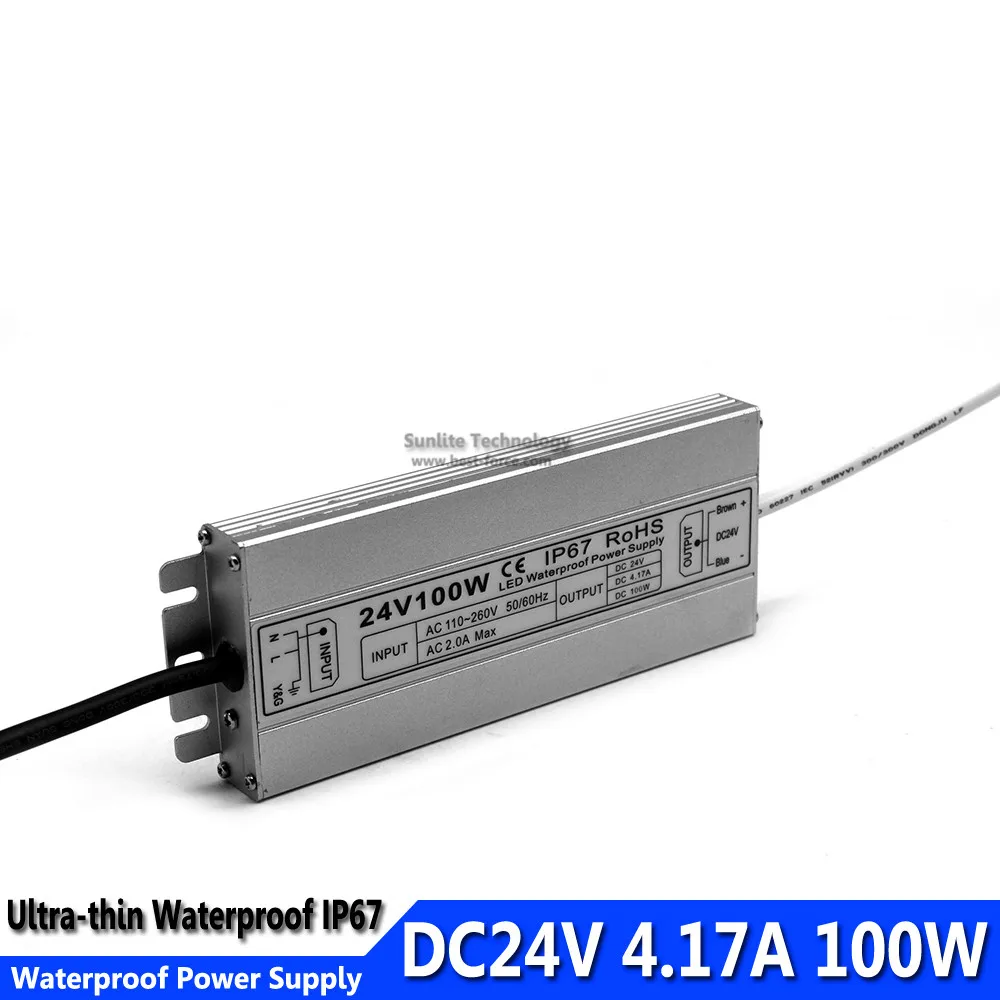 Водонепроницаемый IP67 DC24V DC12V 60 Вт 100 120 150 Светодиодный источник питания импульсные