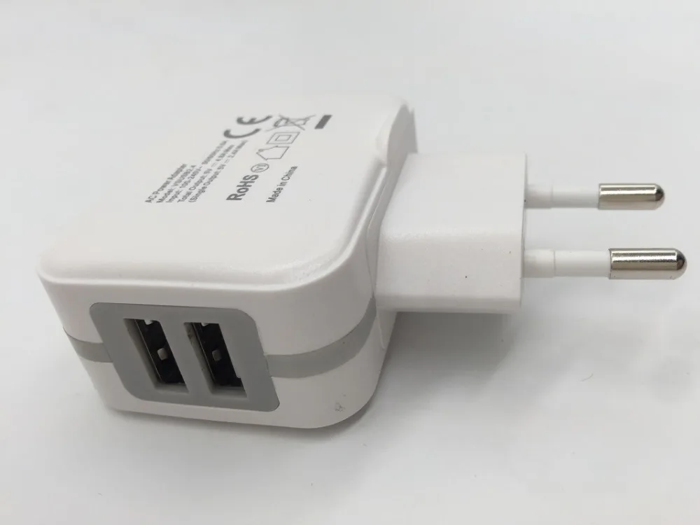 VNSTRIP EU plug 2 USB port wall charger 2.4A per 4.8A output Travel with for iPhone iPad Samsung Xiaomi HW | Мобильные телефоны и