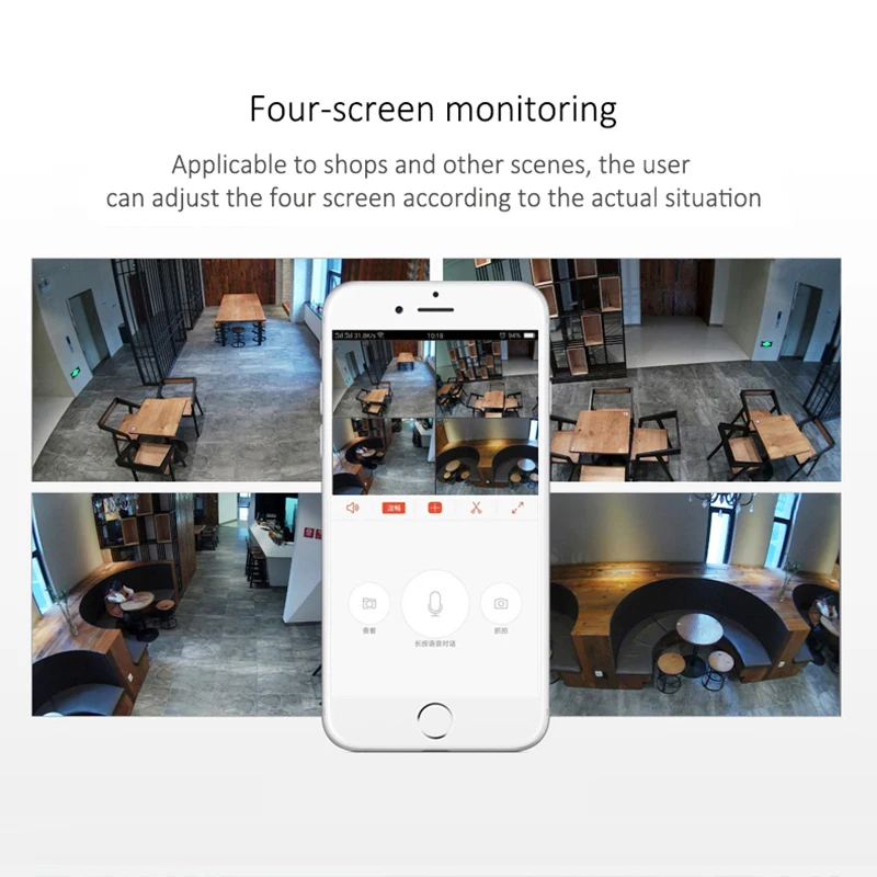 Ip камера открытая Wifi HD 360 градусов панорамная 2МП рыбий глаз CCTV наблюдения ночное