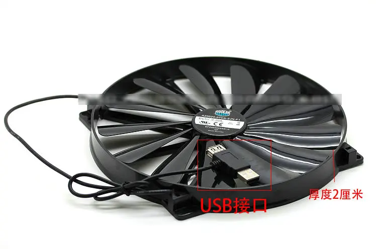 Оригинальный A20020-07CA-2JN-F1 df2002005вручную 5V 0.30A 20 см 200*200*20 мм USB-вентилятор охлаждения -